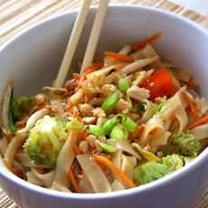 Asian Pasta Salad with Beef, Broccoli and Bean Sprouts