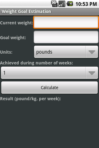 Weight Goal Estimation