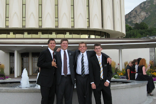 Tyler and Roommates at Provo Temple