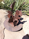 Metal Cactus Sculpture