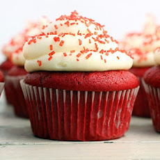 Festive Deep Red Velvet Christmas Cupcakes