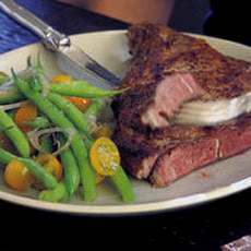 Rib Steaks with Spice Rub and Green Bean Salad Recipe