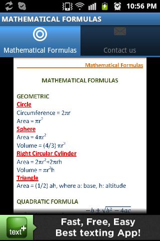 Mathematical Formulas