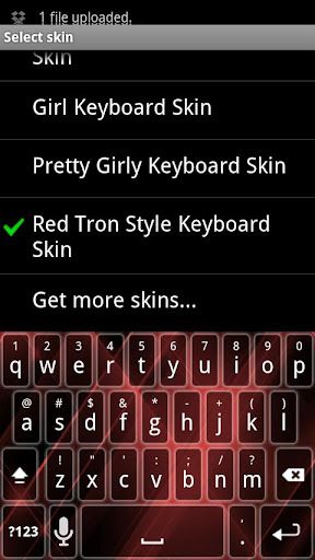 Red Tron Style Keyboard Skin