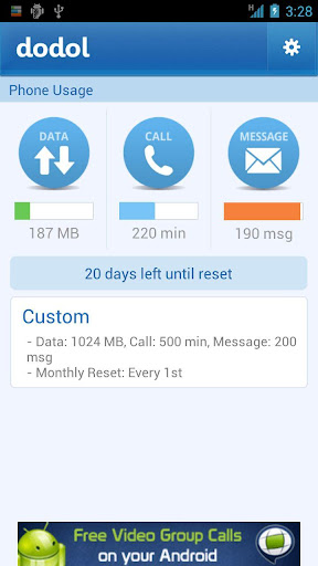 dodol Phone data call Text