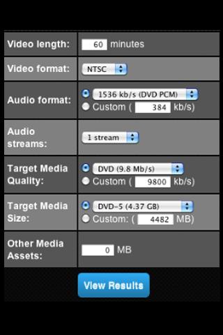 BitRate Calculator