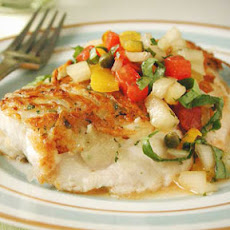 Potato-and-Herb Crusted Snapper with Yellow Pepper Salsa