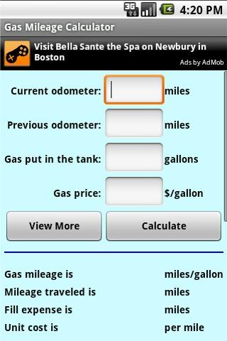 GasMileage Calculator
