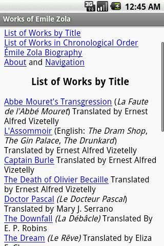 Works of Emile Zola