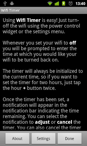 wifi-timer for android screenshot