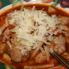 Hot Italian Sausage & Veggie Soup