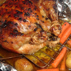 Roast Capon With Chili-Cilantro Rub and Roasted Carrots