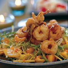 Fried Squid, Papaya, and Frisée Salad with Spicy-Sour Dressing