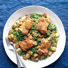 Spicy Potatoes and Peas with Chicken