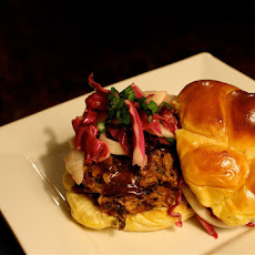 Pulled Pork Sandwiches with Cilantro BBQ Sauce and Fennel-Cabbage Slaw