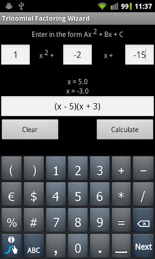 Trinomial Factoring Wizard