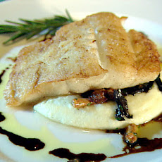 Fish with Polenta and Mushrooms: Merluzzo con Polenta e Funghi