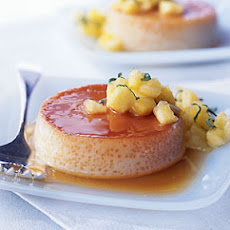 Coconut Crème Caramel with Pineapple Concassé