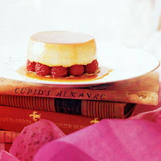Chai-Spiced Crème Caramels with Raspberries and Pistachio Phyllo Crisps