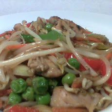 Easy Chicken Stir Fry and Baked Spring Rolls