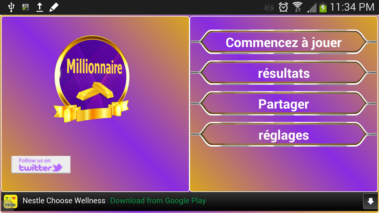 Android application Millionaire screenshort
