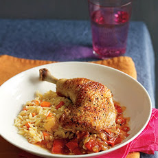 Tangy Chicken with Orzo Pilaf
