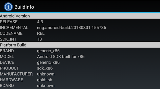 How to get Build Info Varies with device apk for laptop