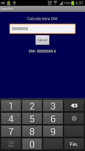 Calcula Letra DNI