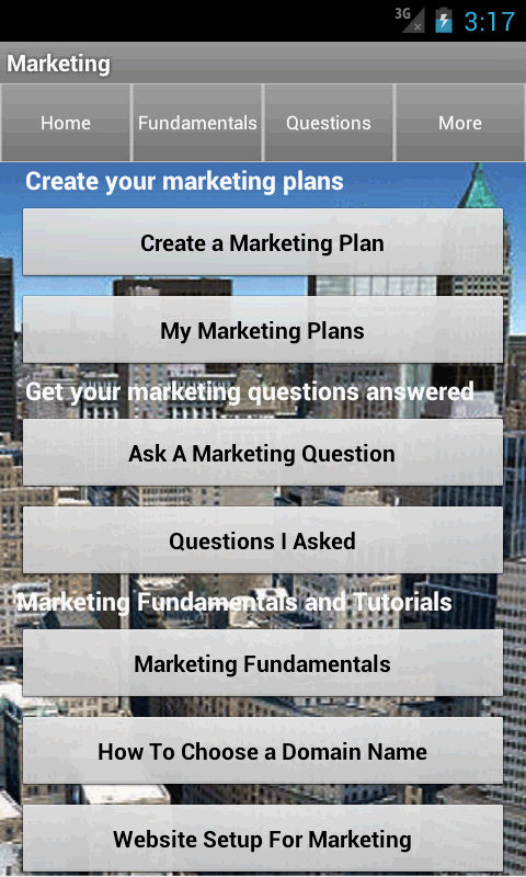 Android application Online Marketing screenshort