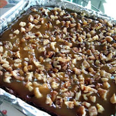Brownie Caramel Walnut Bars