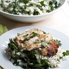 The Best Indoor Grilled Chicken with Kale-Rice Salad