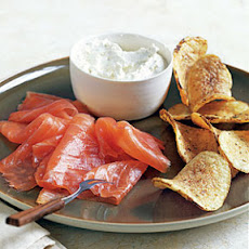 Smoked Salmon and Horseradish Cream with Potato Chips