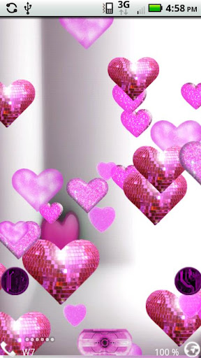 Pink Sparkle Hearts Live