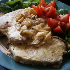 Pork Chops and Apples in Mustard Sauce