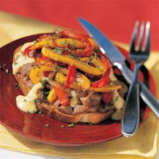 Open-Faced Saucy Philly Cheesesteak Sandwich