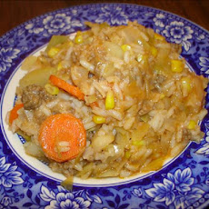 Ground Beef, Rice and Cabbage Hot Pot