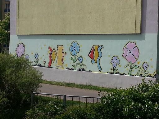 Blumen Wand Graffiti