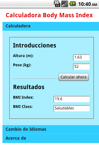 Body Mass Index Calculator