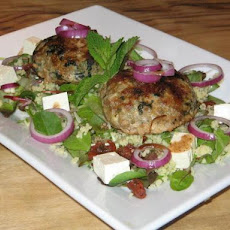 Lamb, Spinach, Feta Burgers