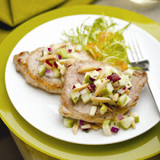 Grilled Pork Chops with Apple-Almond Salsa