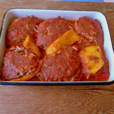 Stuffed Bell Peppers, Greek-Style