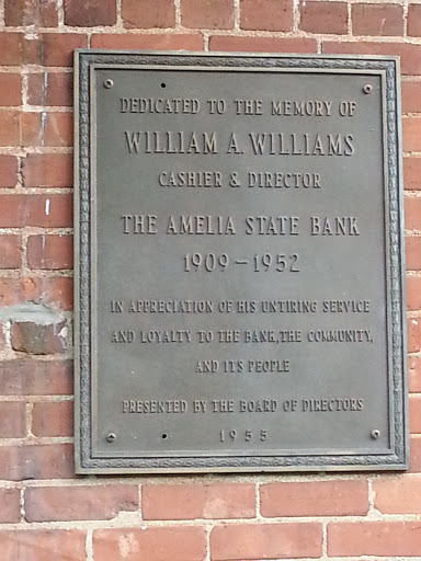 Amelia State Bank Memorial Plaque