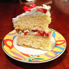 Lemon Poppy Seed Strawberry Cake with Lavender Whipped Cream