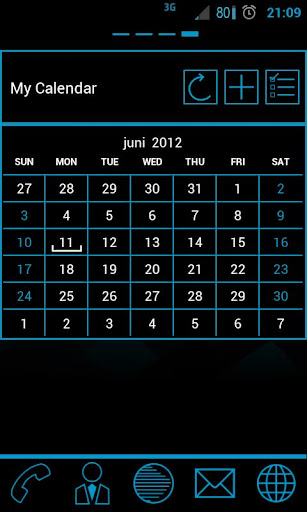 GoWidget Foxy_Blue Calendar