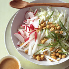 Cabbage and Radish Slaw with Peanut Dressing