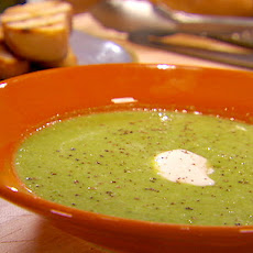 Buttery Baby Pea Soup with Pan Grilled Bread