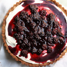 Whipped Mint Ganache Tart with Blackberries