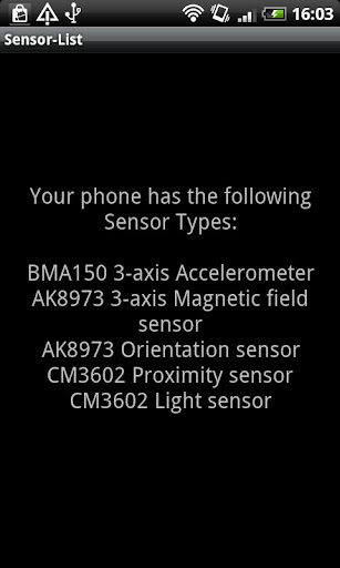 Sensor List