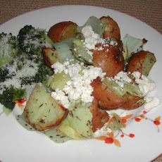 Roasted Potatoes With Artichokes and Feta