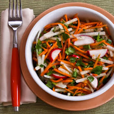 Jicama and Carrot Slaw with Radishes, Cilantro, and Cumin-Lime Vinaigrette